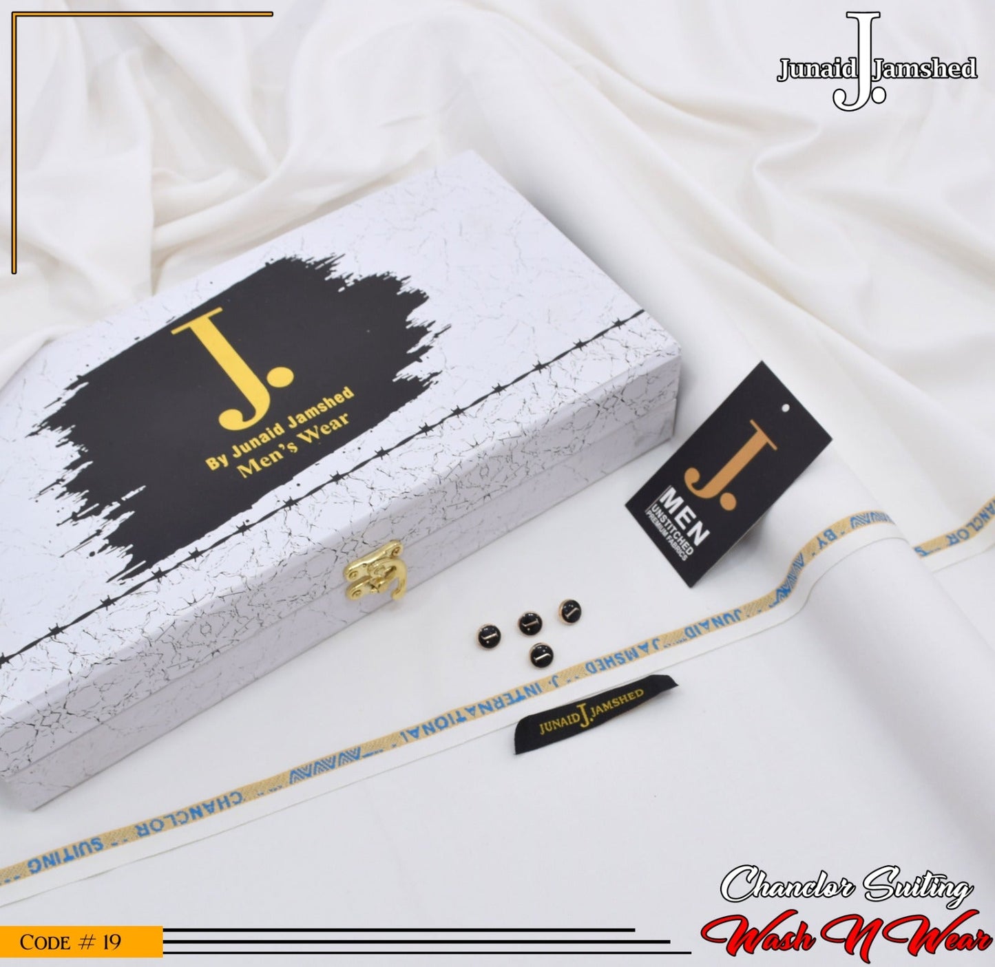 J. Elite Class 4 Season Wash N Wear With Luxury Box & Bag ( OFF WHITE )