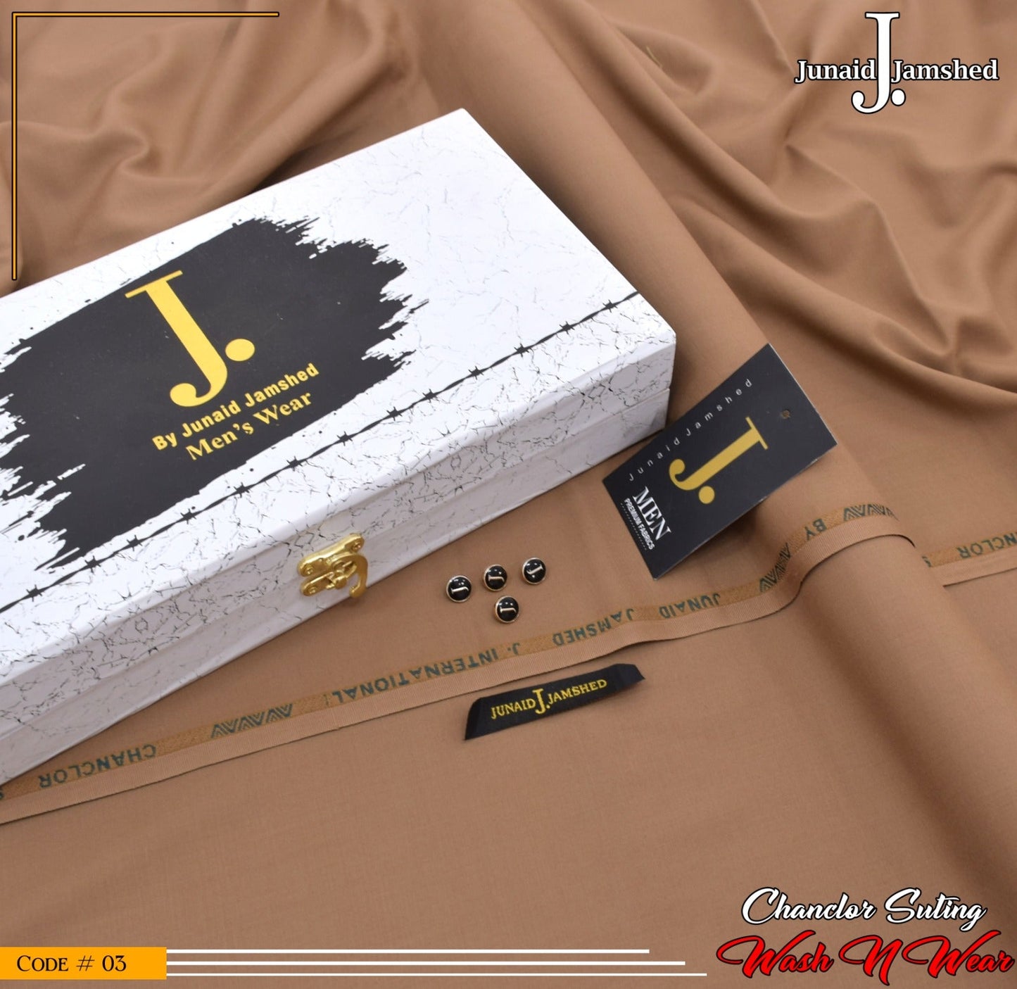 J. Elite Class 4 Season Wash N Wear With Luxury Box & Bag ( WOODEN )