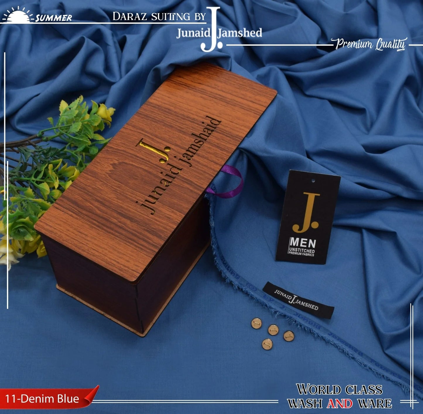 J. PREMIUM QUAILTY WASH N WEAR ( DENIM BLUE )