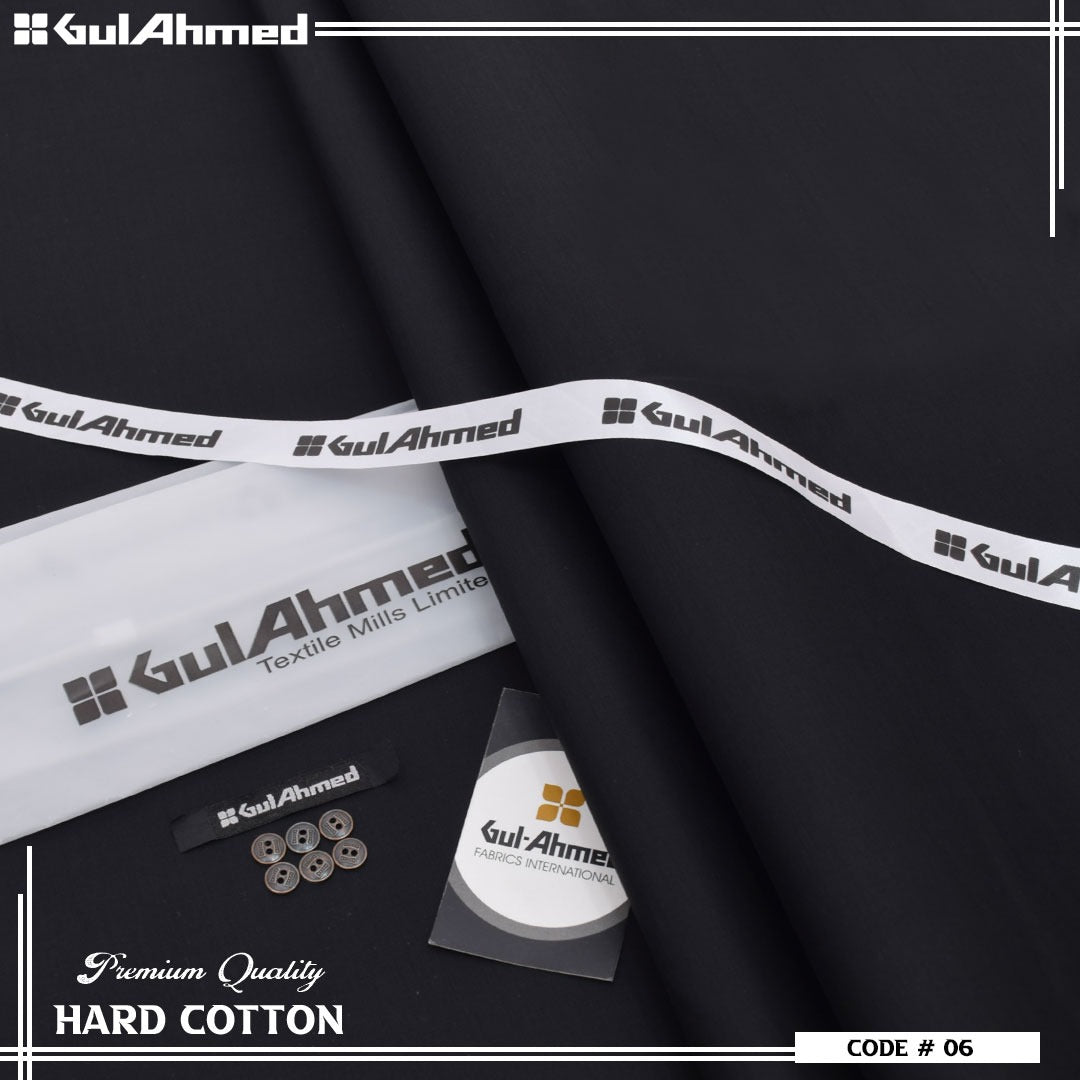 GulAhmed Hard Cotton Airjet Men’s Unstitched Summer Collection ( Black )
