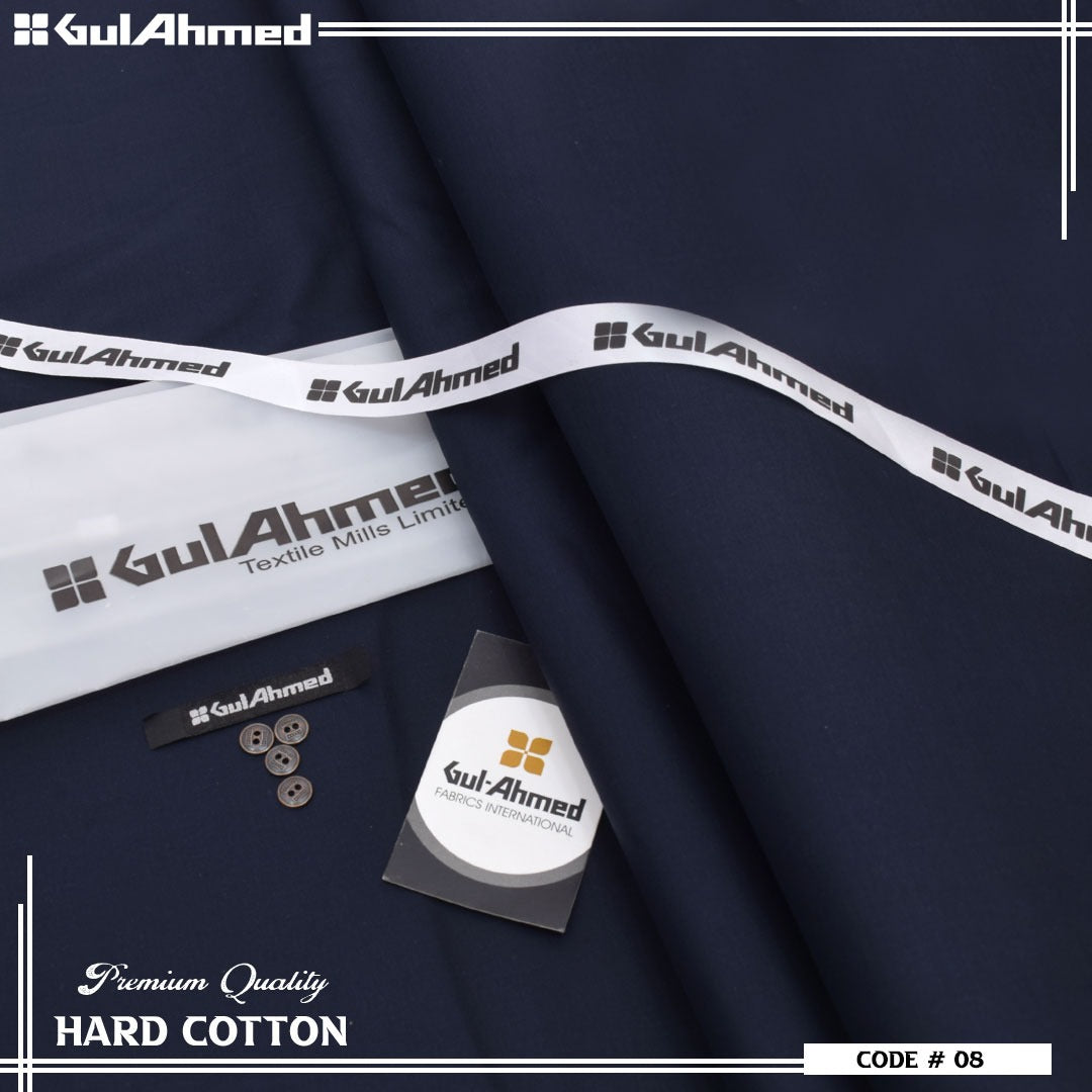 GulAhmed Hard Cotton Airjet Men’s Unstitched Summer Collection ( Navy Blue )