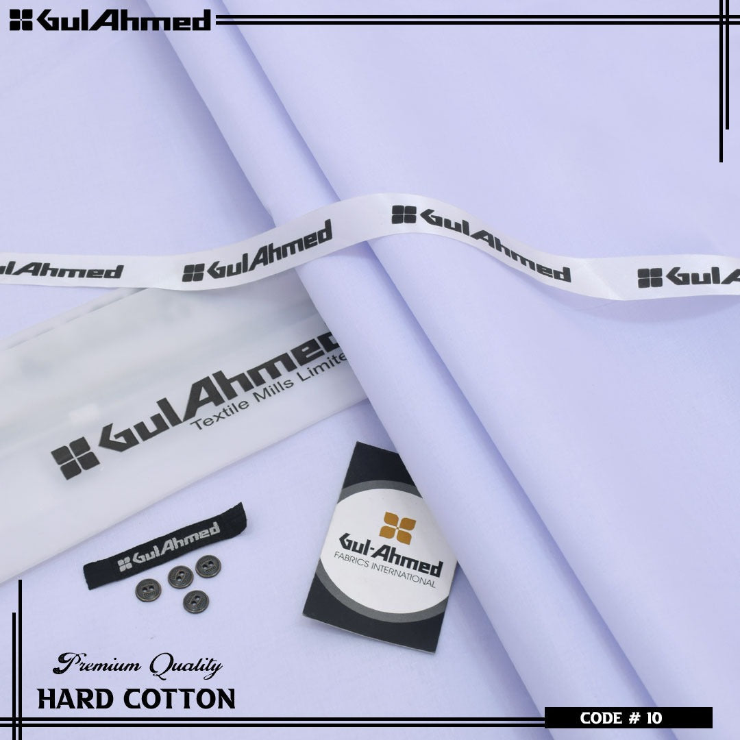 GulAhmed Hard Cotton Airjet Men’s Unstitched Summer Collection ( Pure White )