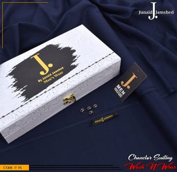 J. Premium Wash N Wear With Luxury Box & Bag ( Navy Blue }