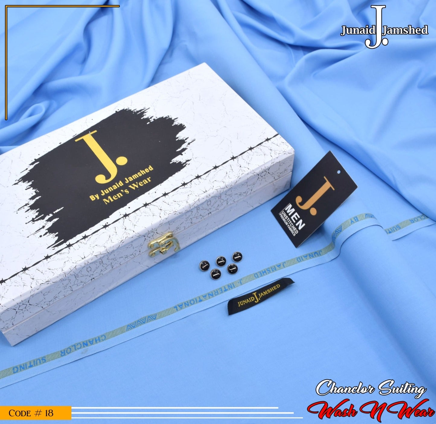 J. Elite Class 4 Season Wash N Wear With Luxury Box & Bag ( SKY BLUE )