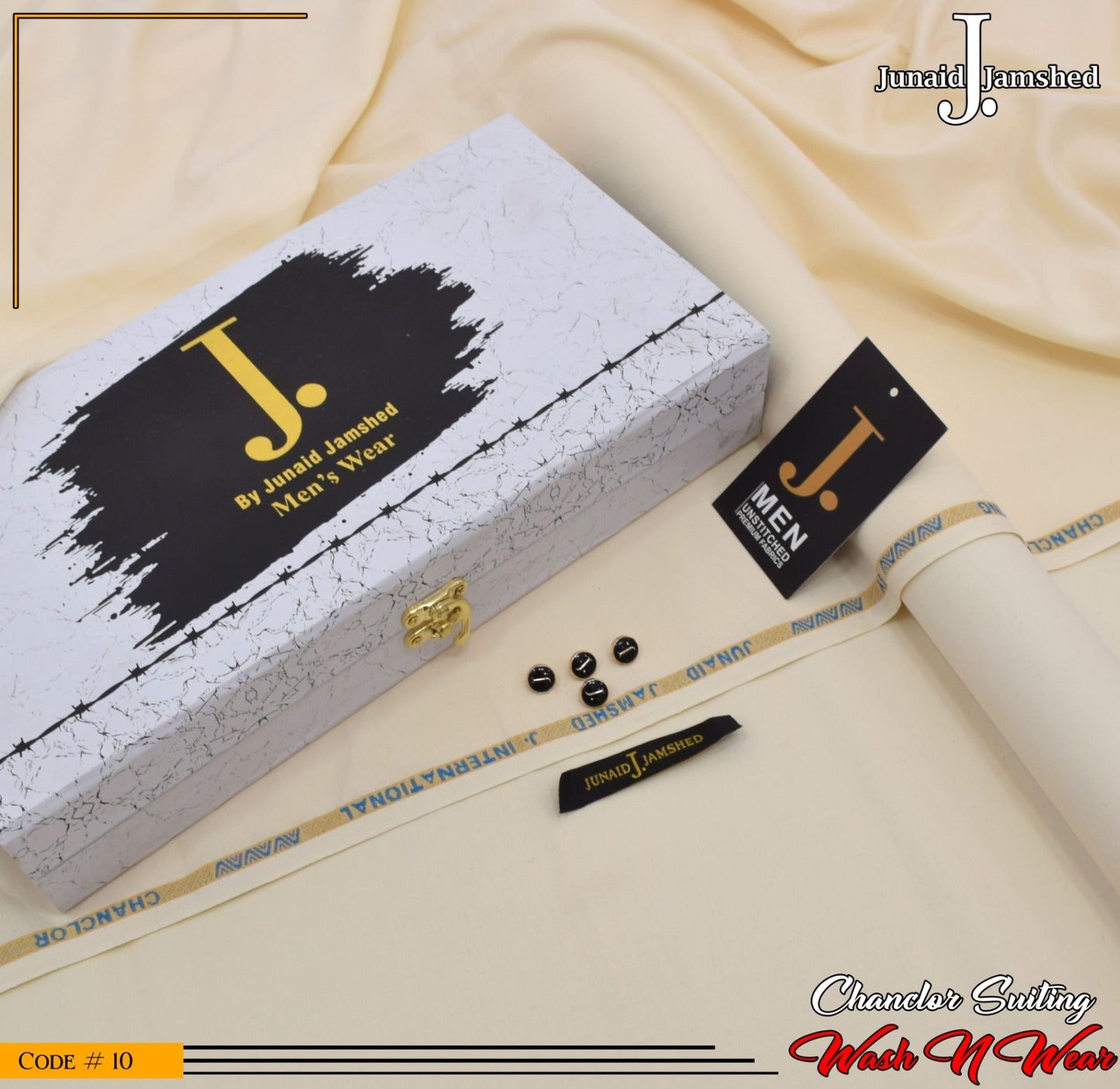 J. Elite Class 4 Season Wash N Wear With Luxury Box & Bag ( SPECIAL CREAM )