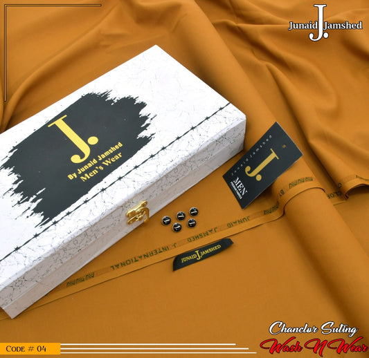 J. Elite Class 4 Season Wash N Wear With Luxury Box & Bag  ( MUSTARD )