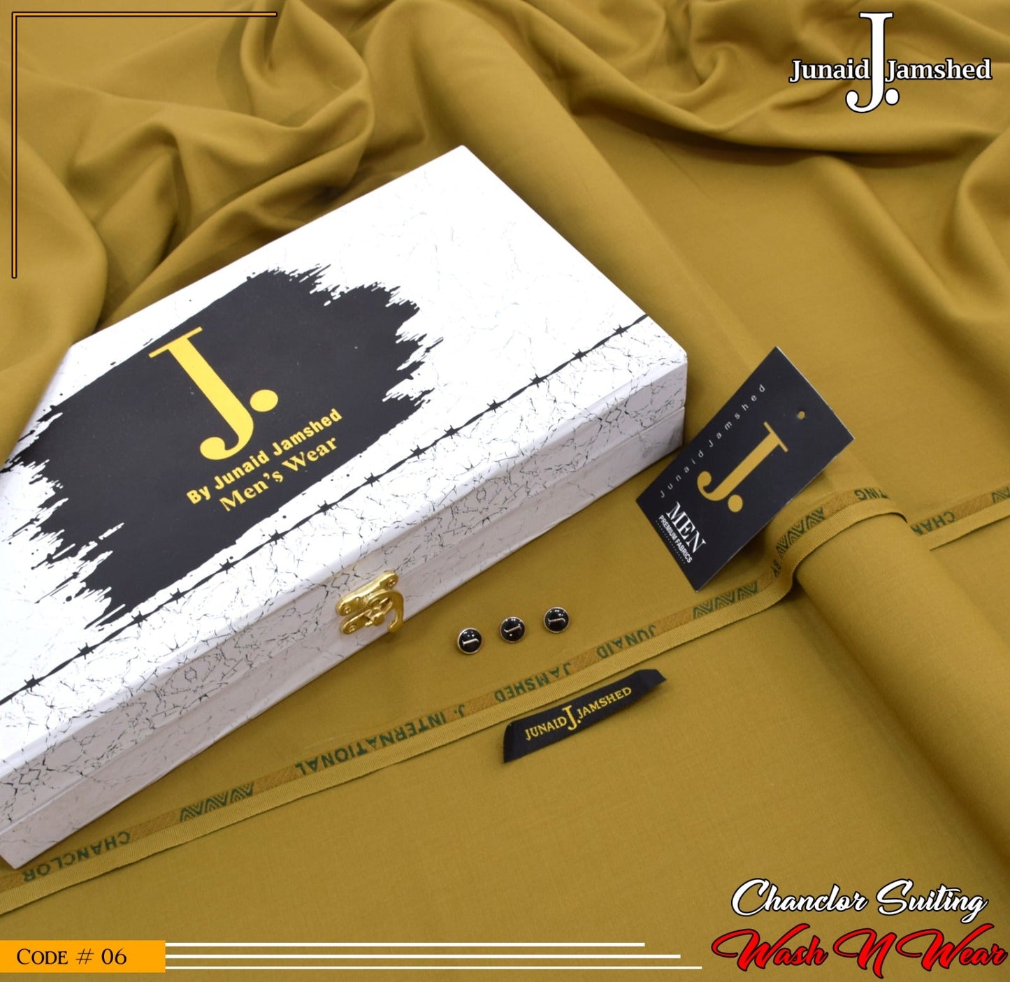 J. Elite Class 4 Season Wash N Wear With Luxury Box & Bag  ( ASH GOLD )