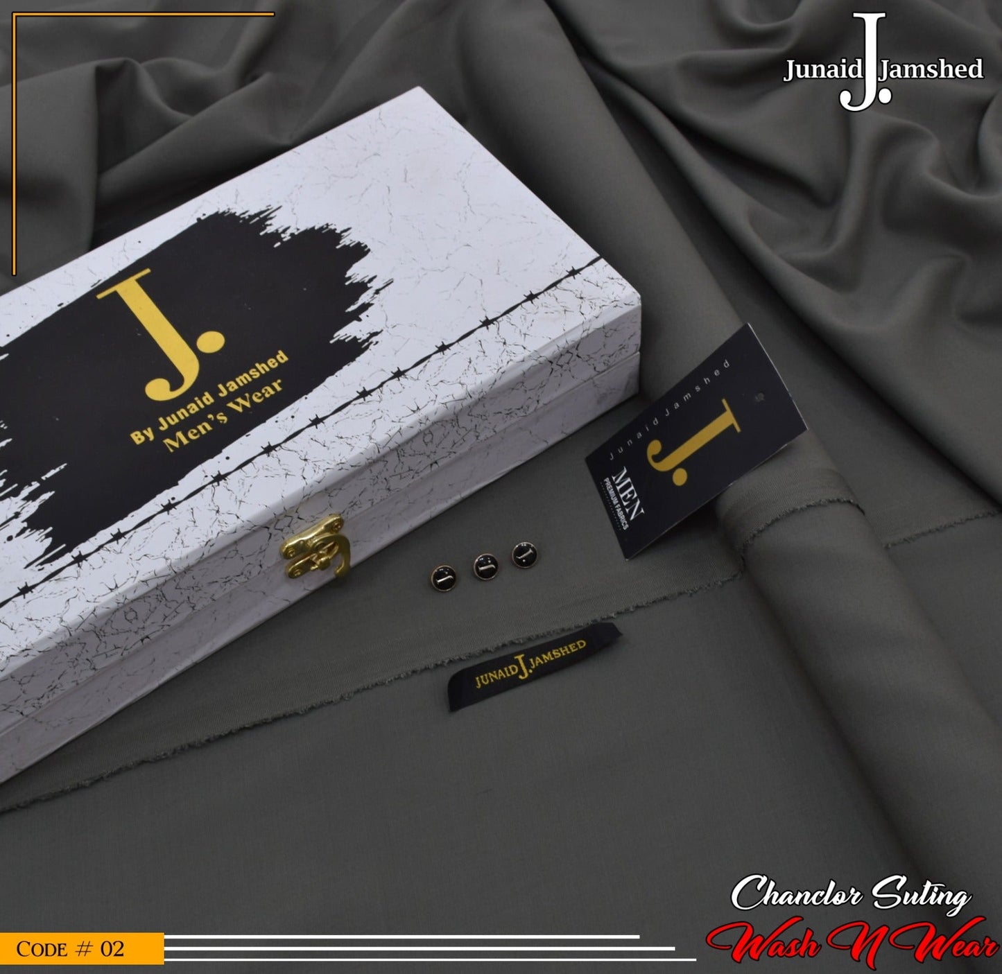 J. Elite Class 4 Season Wash N Wear With Luxury Box & Bag  ( CHARCOAL )