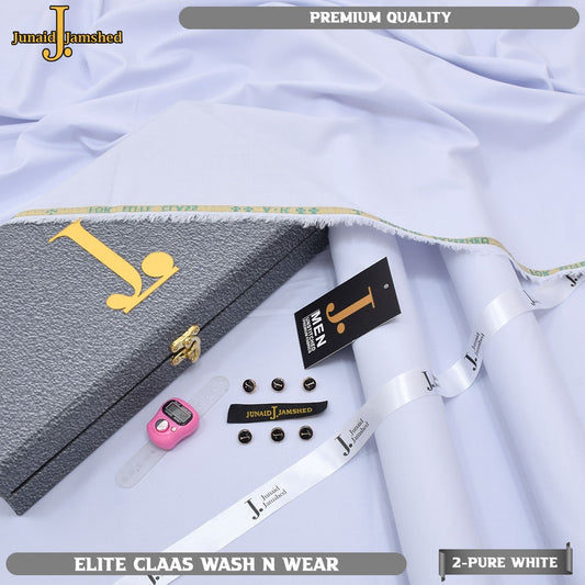 J. Elite Class 4 Season Wash N Wear With Luxury Box   PURE WHITE