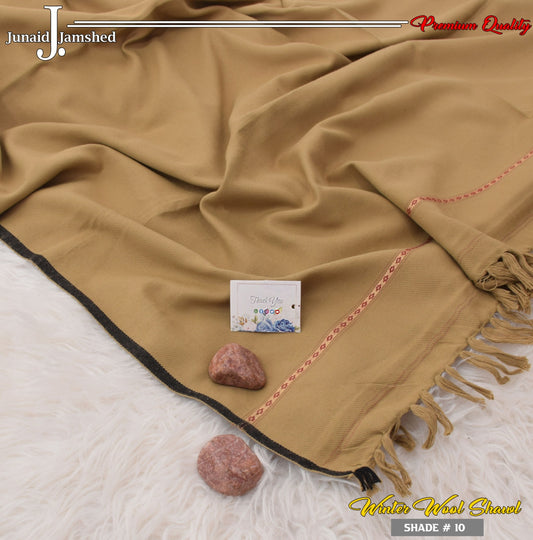 J. JUNAID JAMSHED MENS SOFT WOOL SHAWL WITH J. BAG  + J.CARD + J.TAG   ( SKIN )