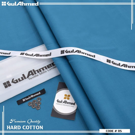 GulAhmed Hard Cotton Airjet Men’s Unstitched Summer Collection ( Zinc Blue )