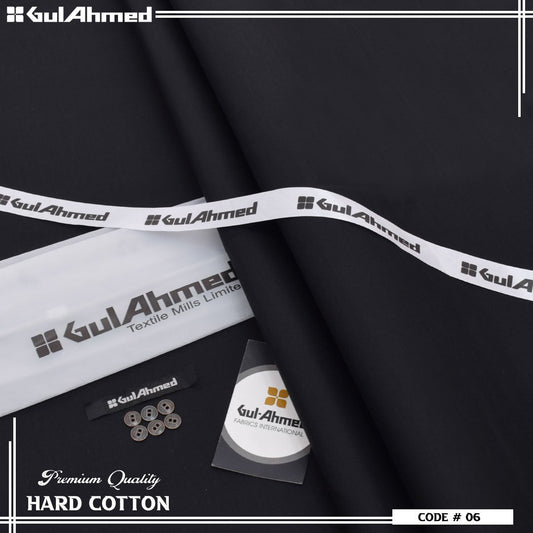 GulAhmed Hard Cotton Airjet Men’s Unstitched Summer Collection ( Black )
