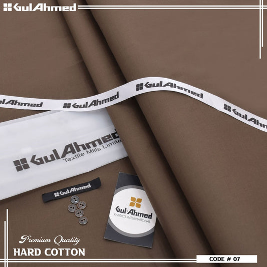 GulAhmed Hard Cotton Airjet Men’s Unstitched Summer Collection ( Coffe Brown )
