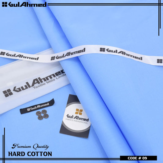 GulAhmed Hard Cotton Airjet Men’s Unstitched Summer Collection ( Sky Blue )