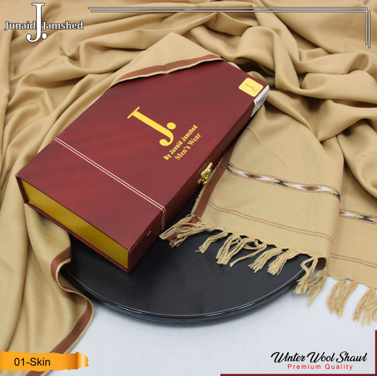 J. PREMIUM WOOL SHAWL FOR MENS WITH LUXURY GIFT BOX & BAG ( Skin )