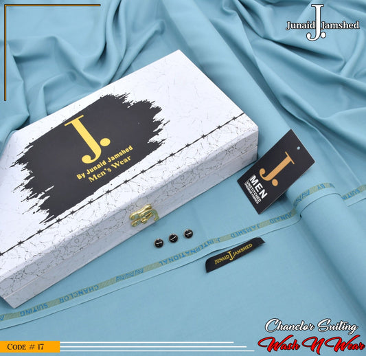 J. Elite Class 4 Season Wash N Wear With Luxury Box & Bag  ( CADET BLUE )